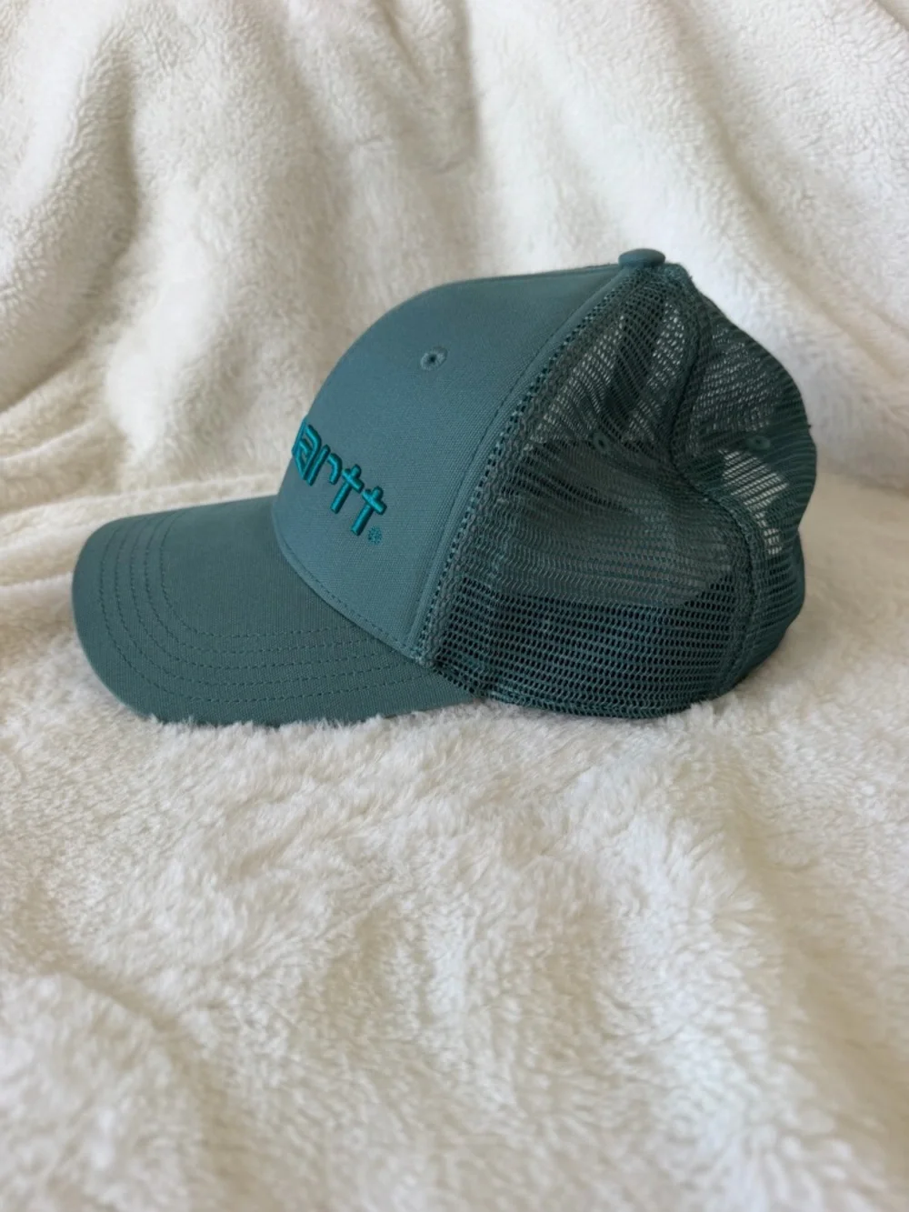 Carhartt Canvas Mesh-Back Logo Graphic Cap - Color Geo - Trucker Hat - Picture 2 of 11